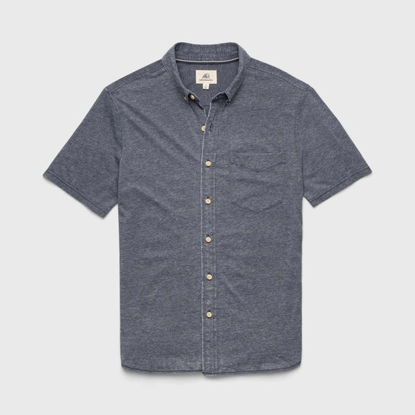 Surfside Supply Tony S/S Burnout Knit Shirt in Navy Blazer