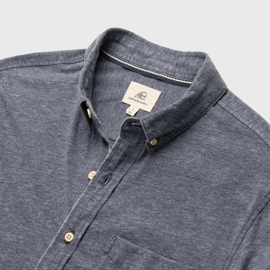 Surfside Supply Tony S/S Burnout Knit Shirt in Navy Blazer