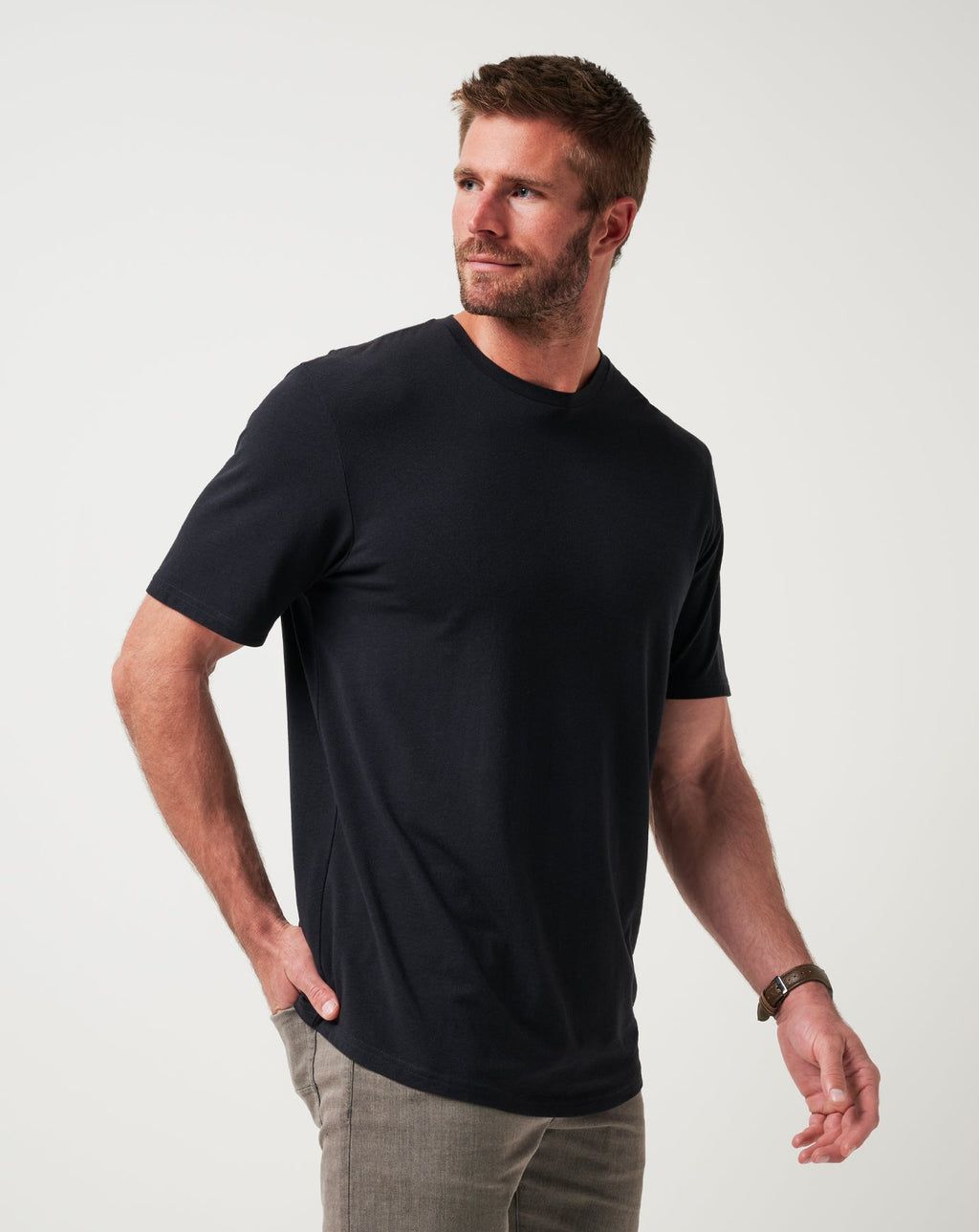 TravisMathew Cloud Crew Tee in Black