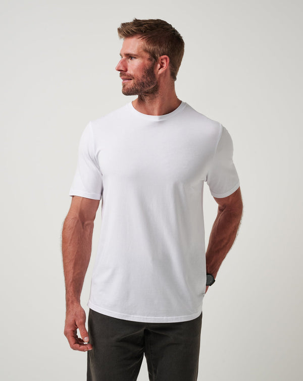 TravisMathew Cloud Crew Tee in White 0BLK -