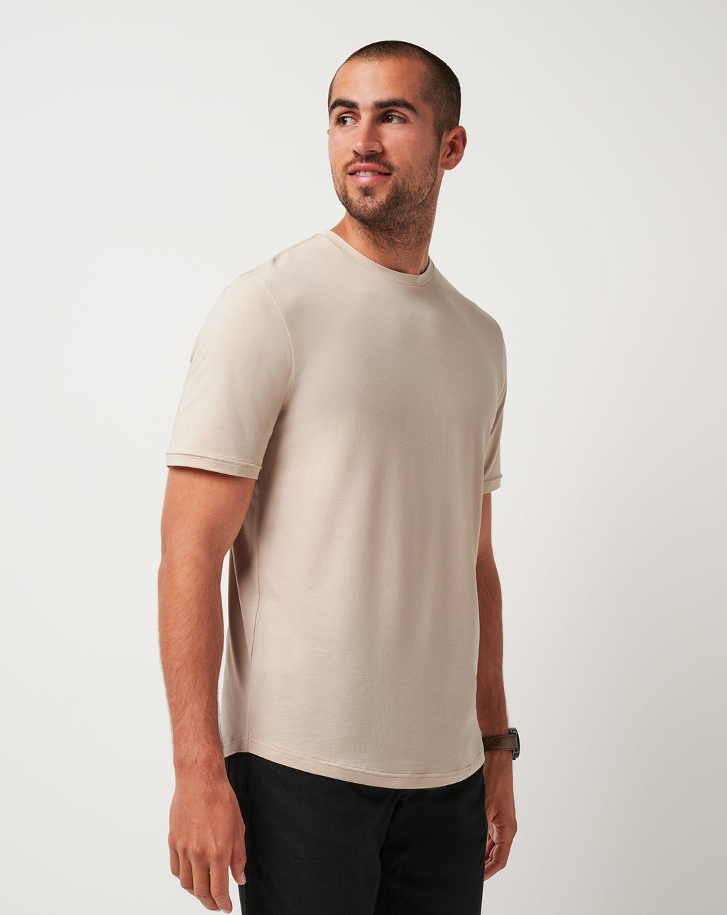 TravisMathew Cloud Crew Tee in Italian Sand