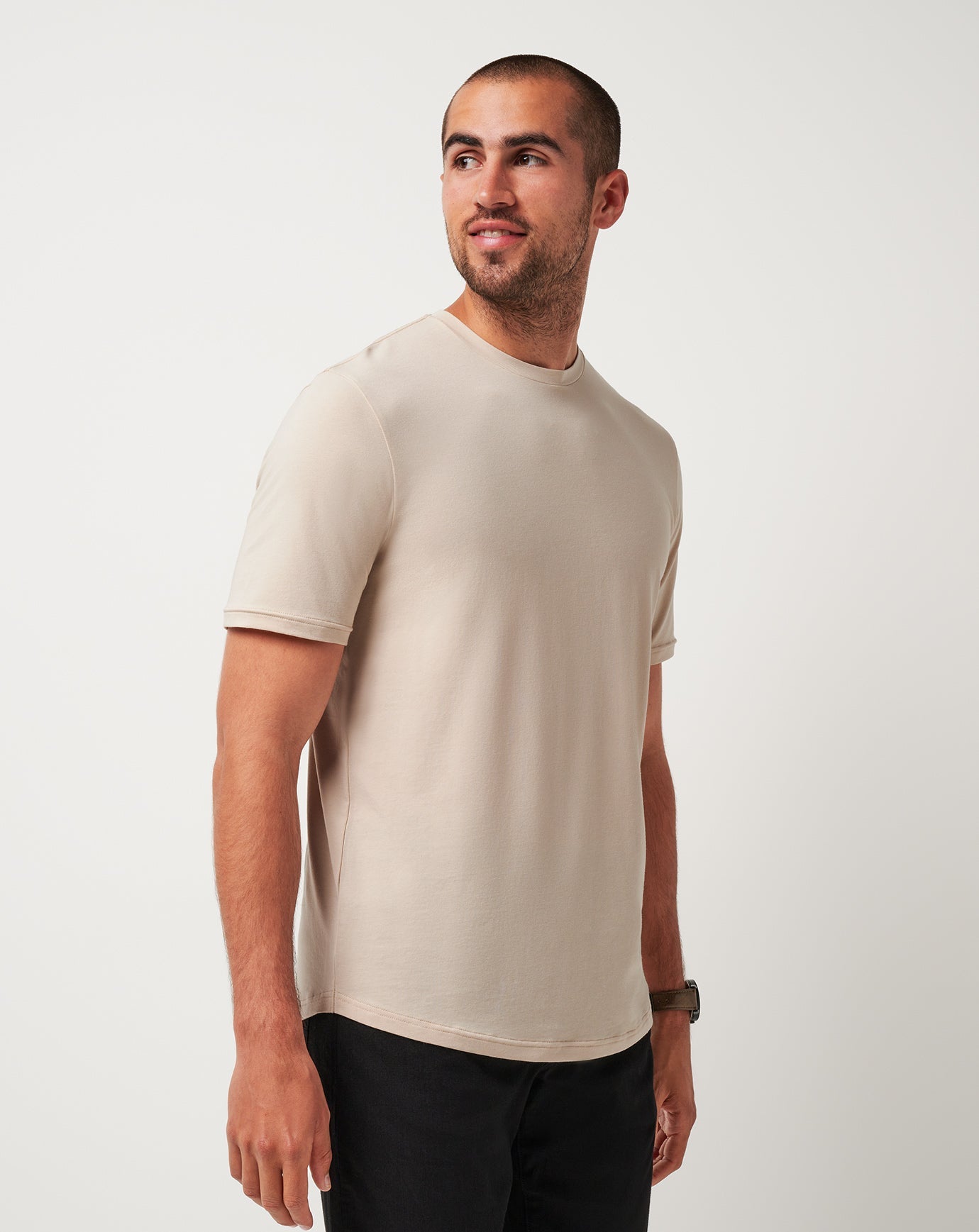 TravisMathew Cloud Crew Tee in Italian Sand