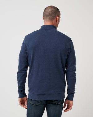 TravisMathew Cloud Quarter Zip 2.0 in Heather Blue Nights