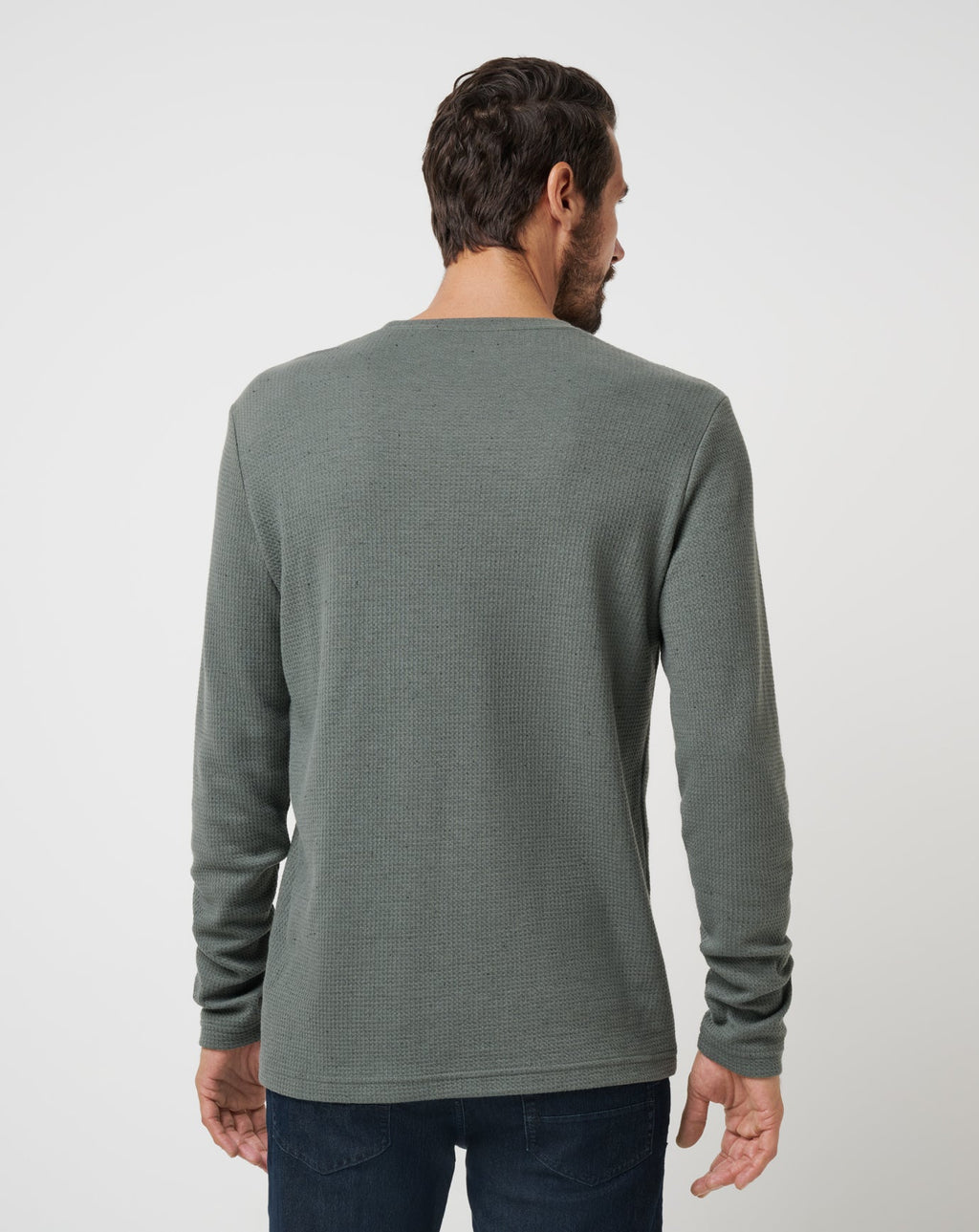 TravisMathew Cloud Waffle Crew in Dark Olive