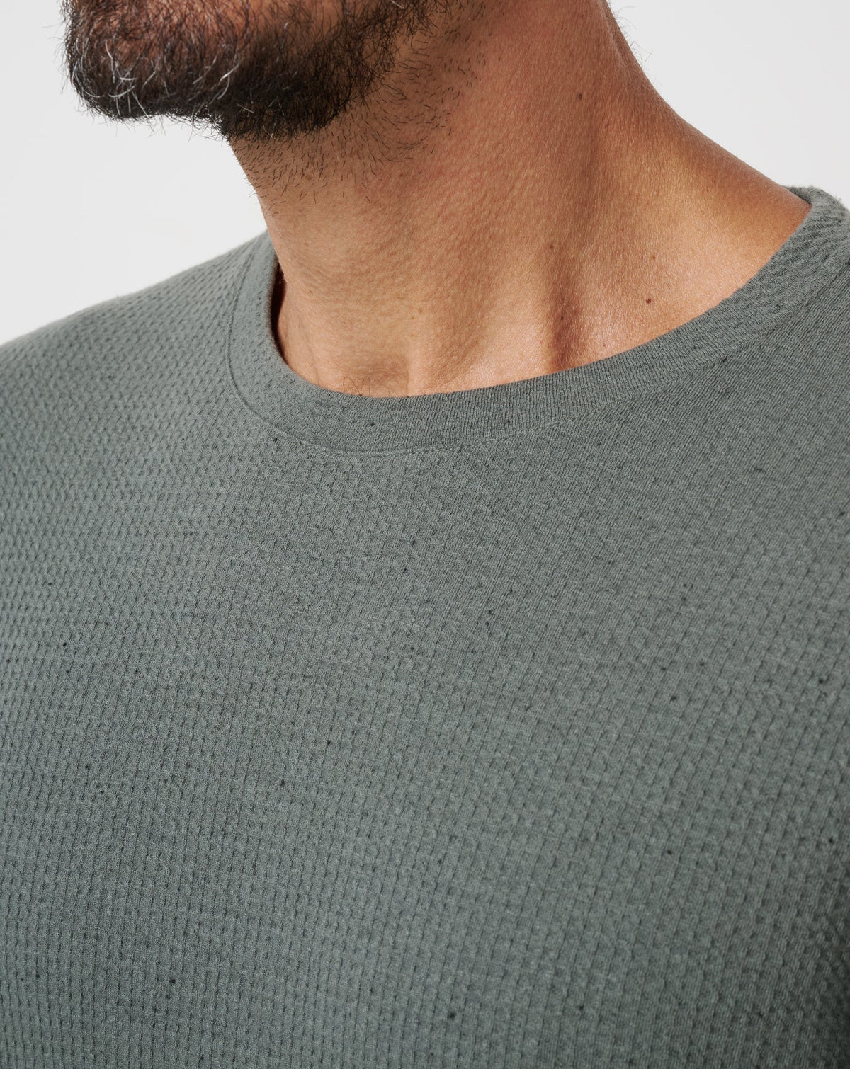 TravisMathew Cloud Waffle Crew in Dark Olive