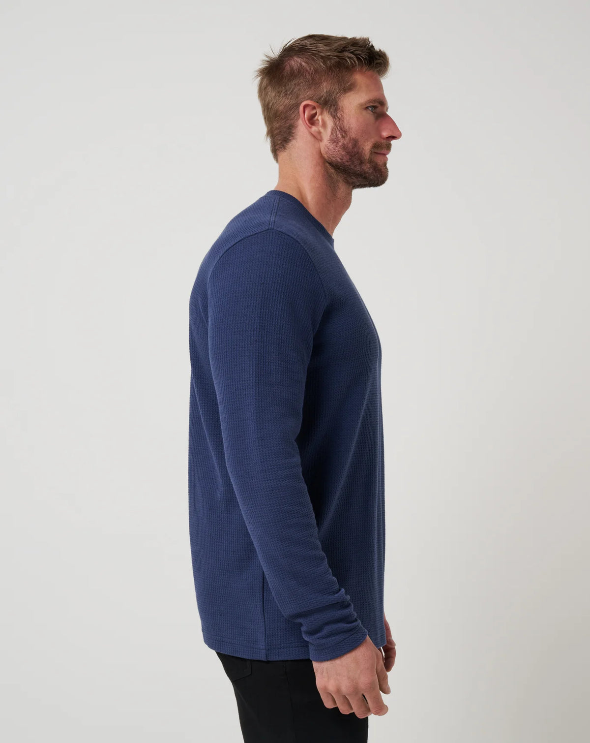 TravisMathew Cloud Waffle Crew in Mood Indigo