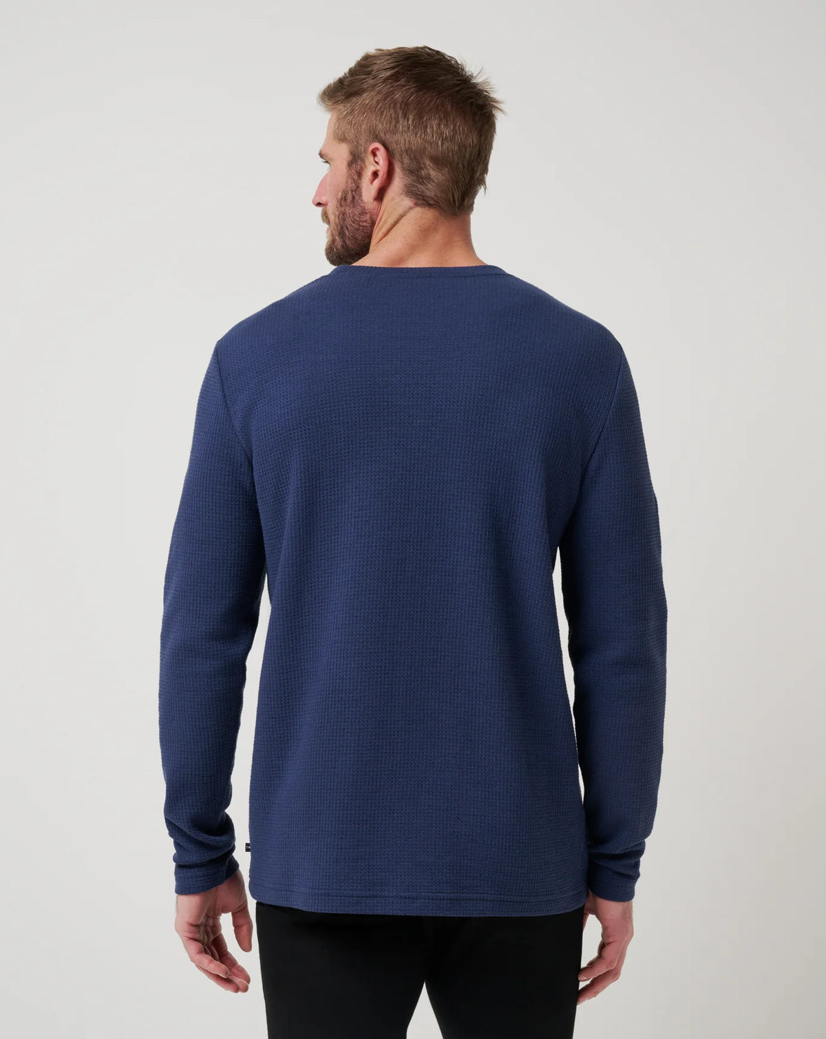 TravisMathew Cloud Waffle Crew in Mood Indigo