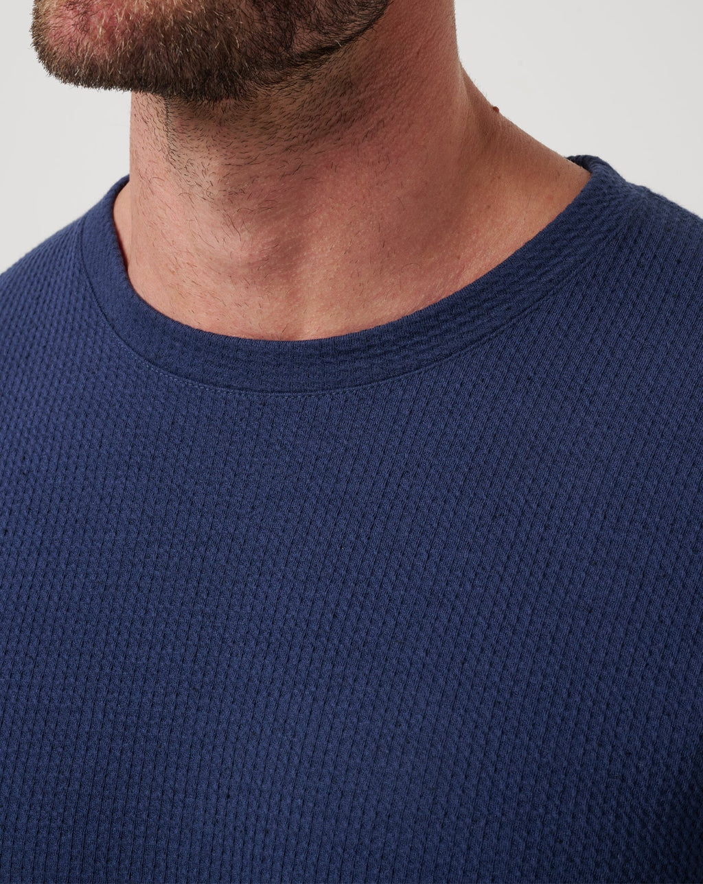 TravisMathew Cloud Waffle Crew in Mood Indigo