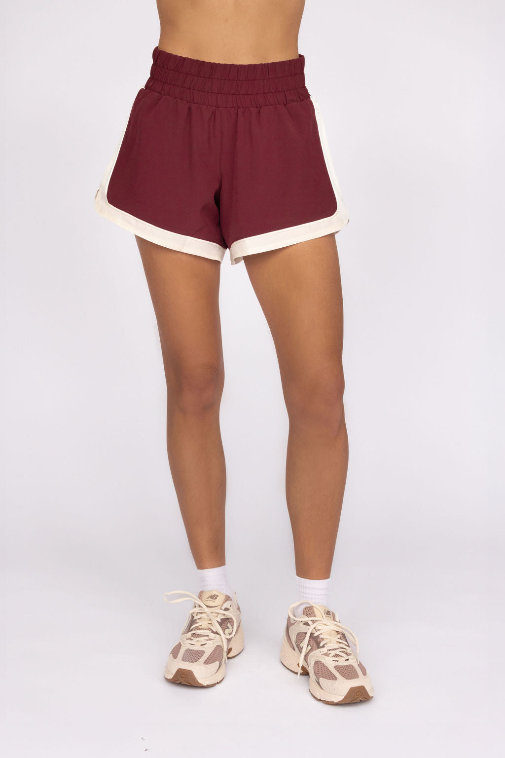 Fore-te Dawson Short in Burgundy + Ecru