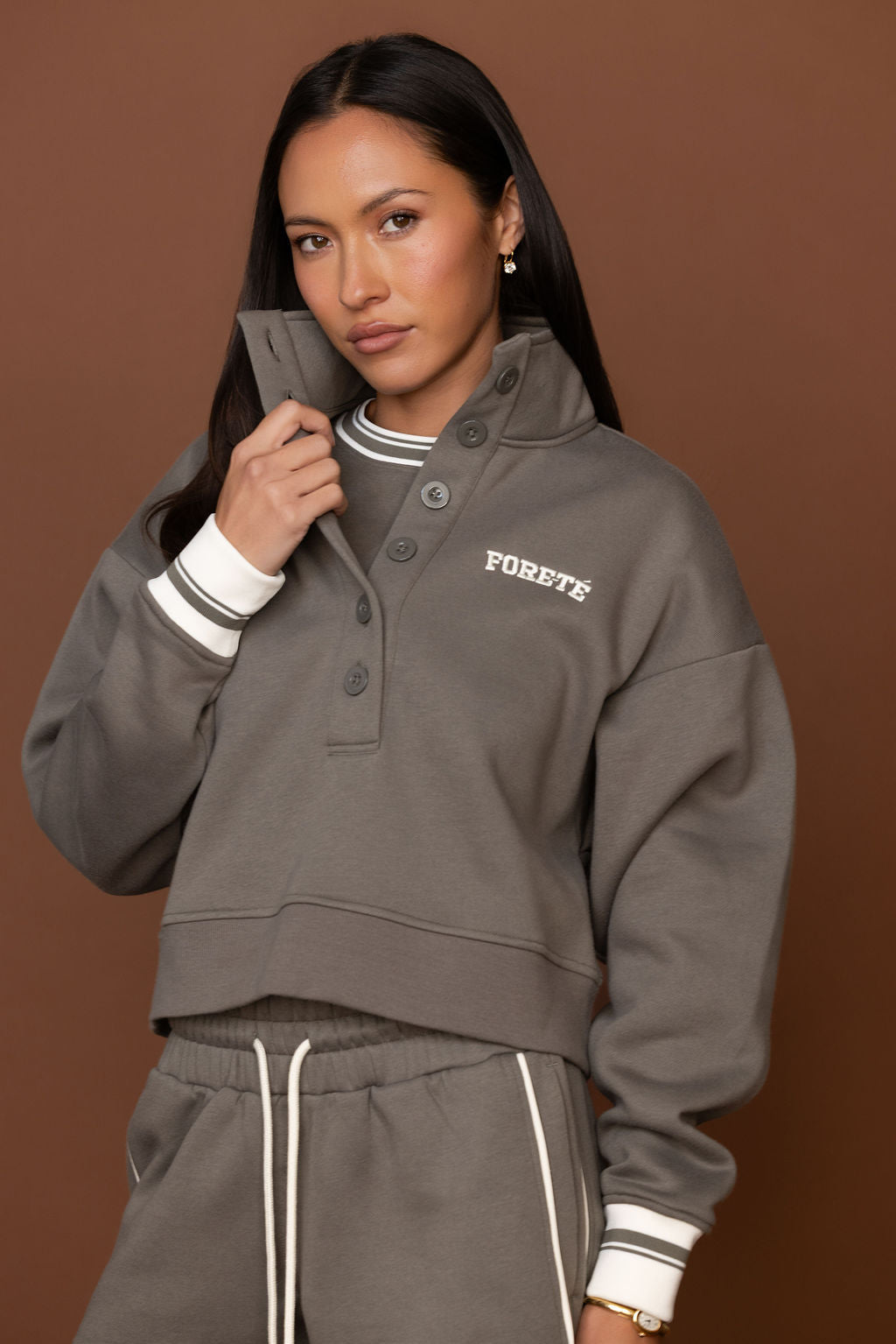Fore-té Varsity Sweatshirt in Olive