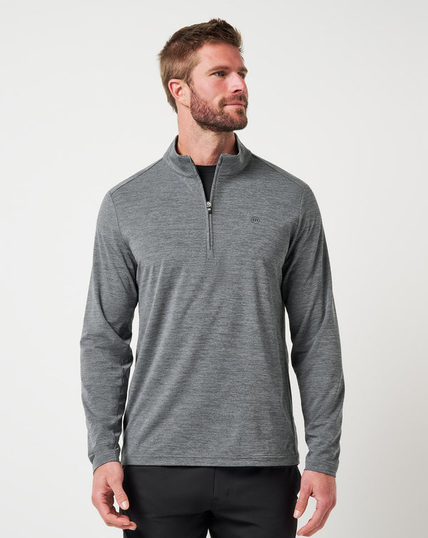 TravisMathew Heater Pro 1/4 Zip in Heather Grey