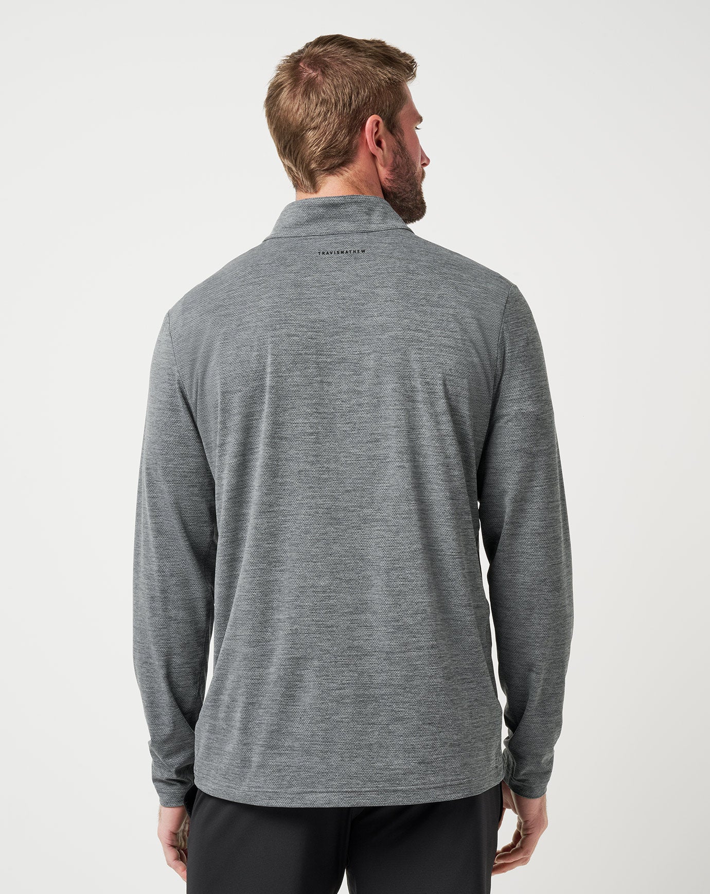 TravisMathew Heater Pro 1/4 Zip in Heather Grey