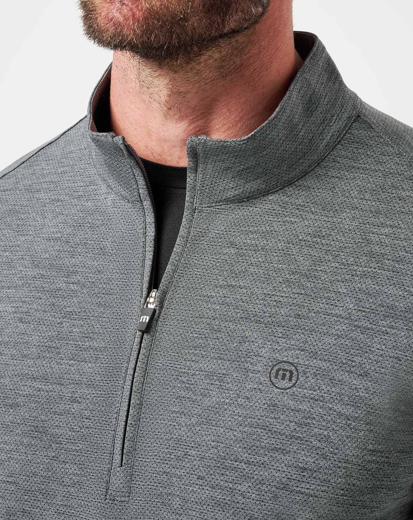 TravisMathew Heater Pro 1/4 Zip in Heather Grey