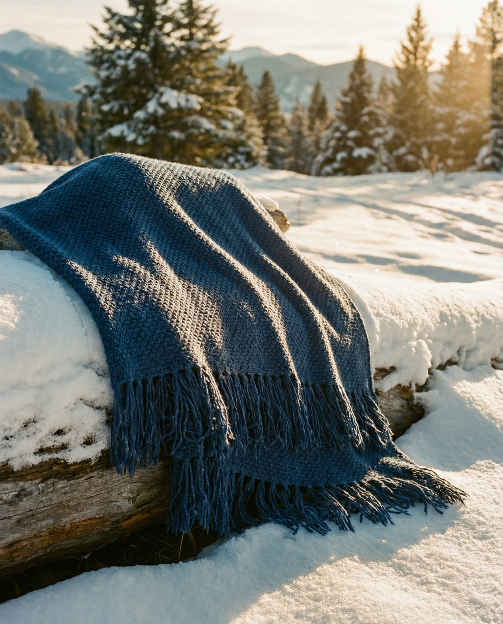 Outdoer Throw Blankets in Navy