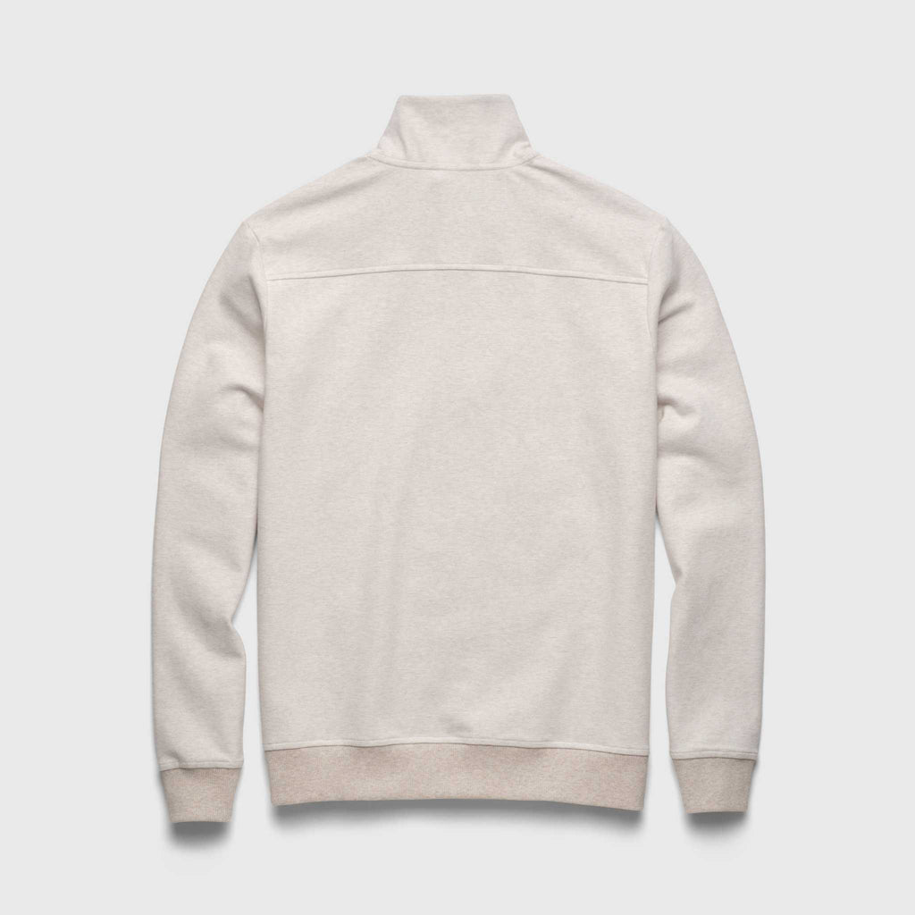 Surfside Supply Bobby Micro Stripe 1/4 Zip Pullover in Taupe Heather