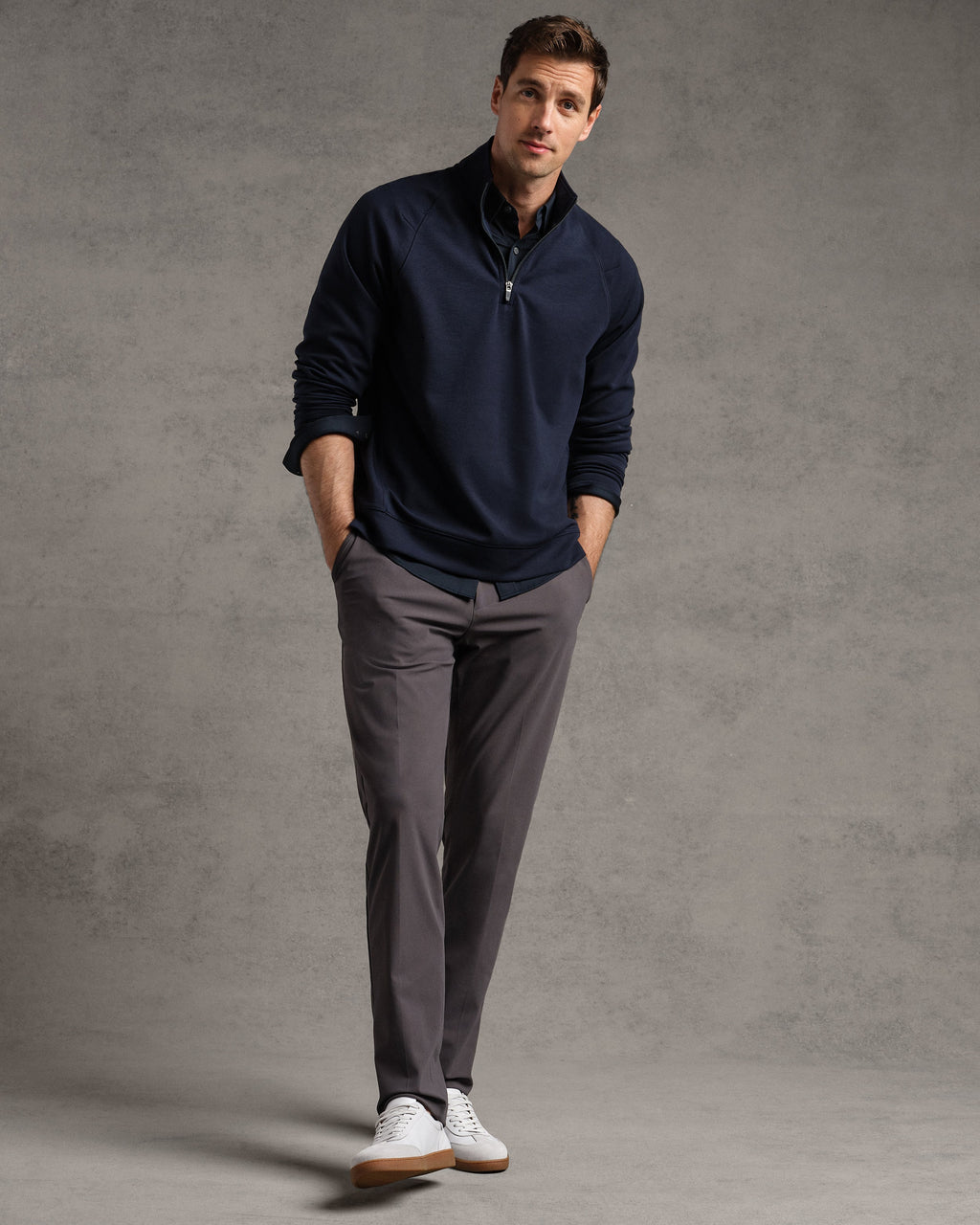 Rhone Commuter Shirt - Slim Fit in Navy Oxford