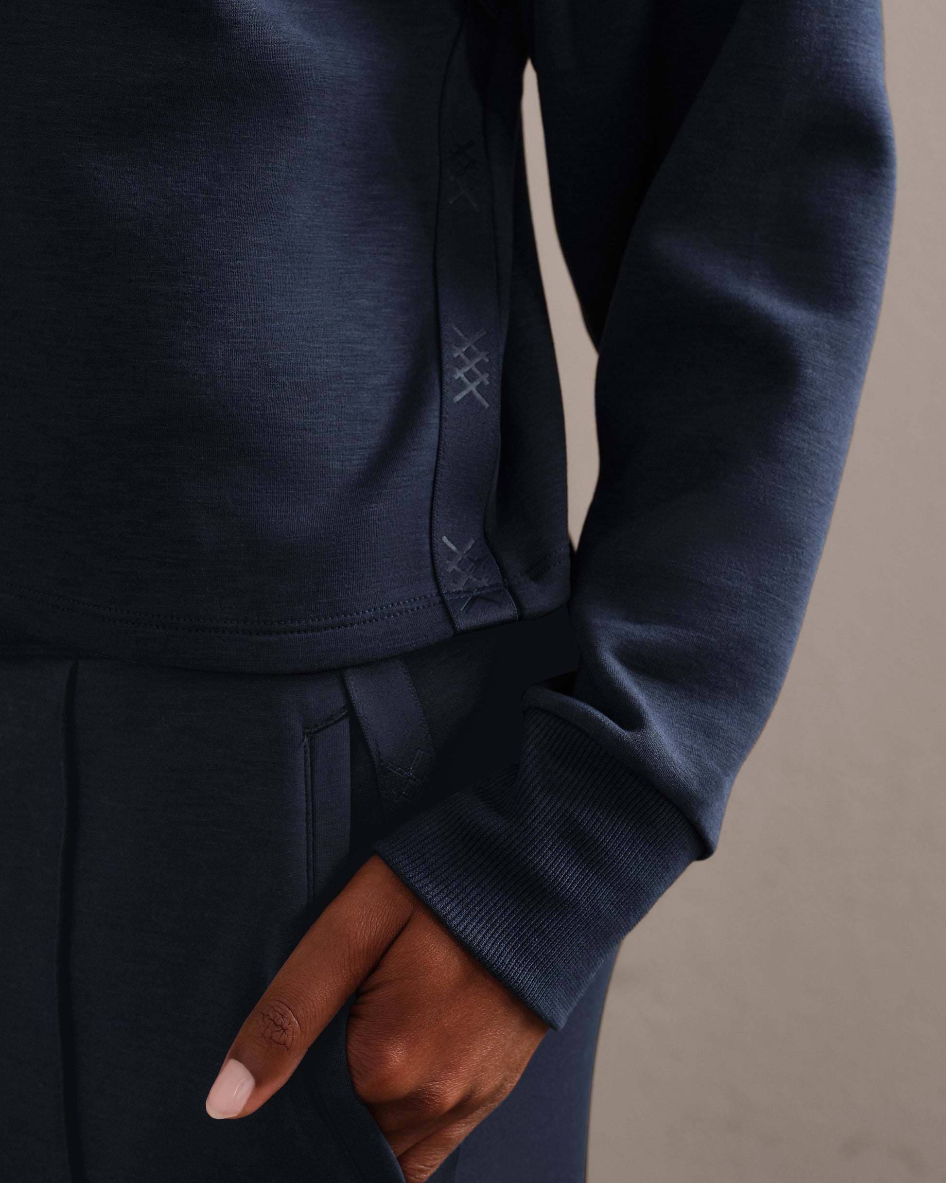 Rhone DreamGlow Mock Neck in Navy Blue