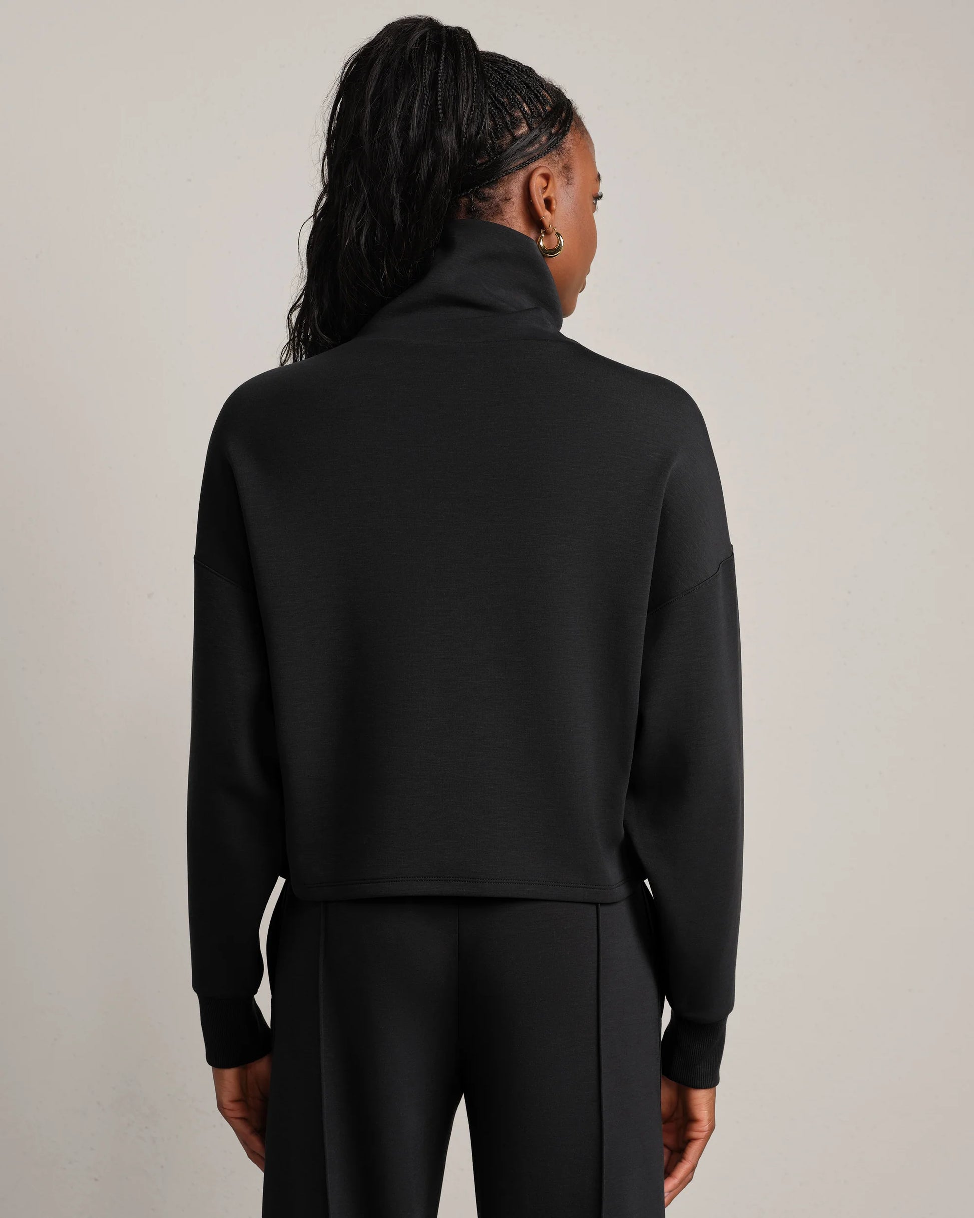 Rhone DreamGlow Mock Neck in Pure Black Heather