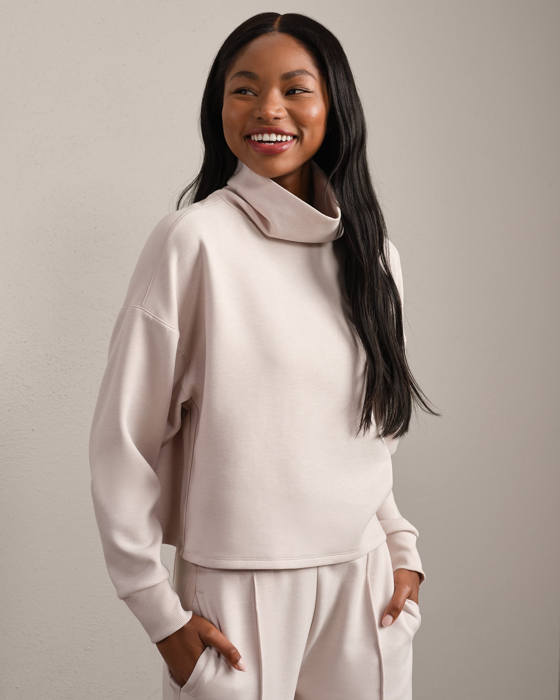 Rhone DreamGlow Mock Neck in Sand