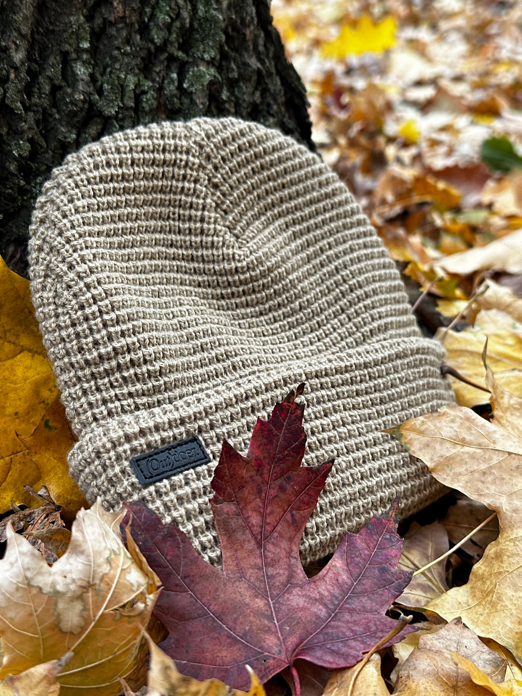 Outdoer Waffle Knit Beanies in Tan