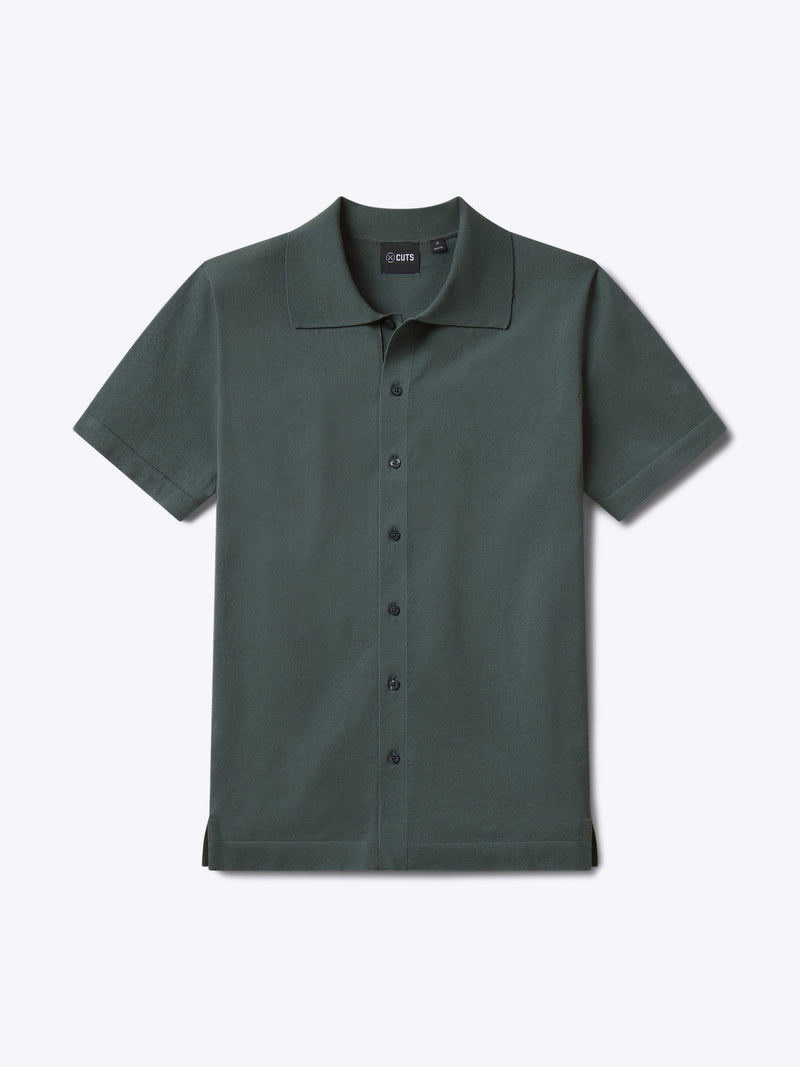 Cuts Riviera Knit Button Up in Urban Chic