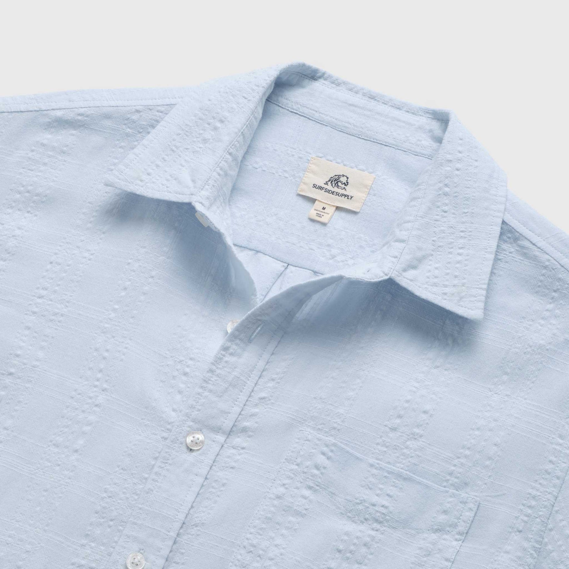Surfside Supply Joseph Straight Bottom Textured Shirt in Lt Blue (Ancient)