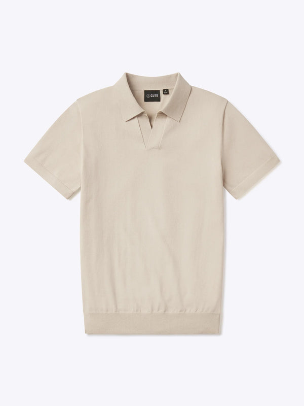 Cuts Riviera Knit Polo in Sand Dune