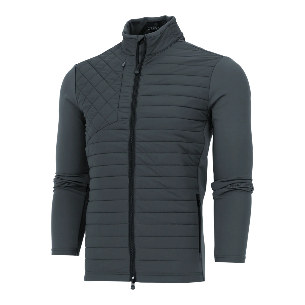 Greyson Yukon Hybrid Jacket in Anthracite — back view