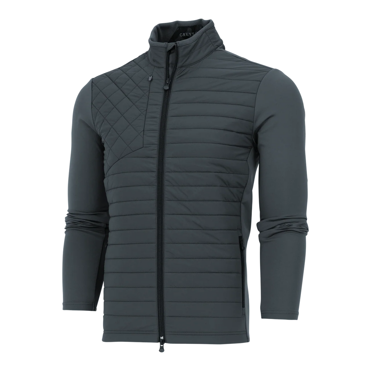Greyson Yukon Hybrid Jacket in Anthracite — back view