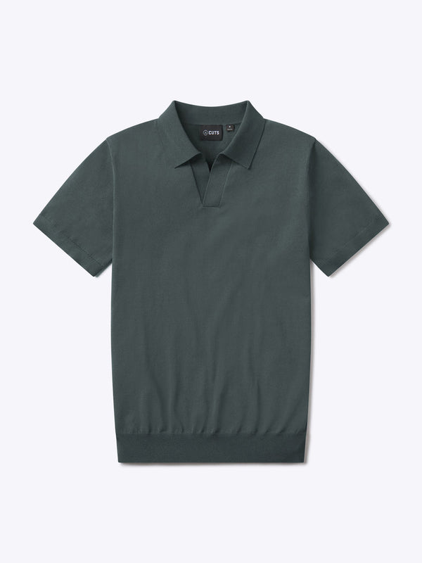 Cuts Riviera Knit Polo in Naples Blue