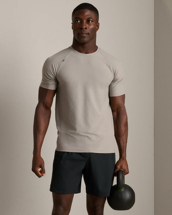Rhone Reign Short Sleeve in Griffin/White Heather