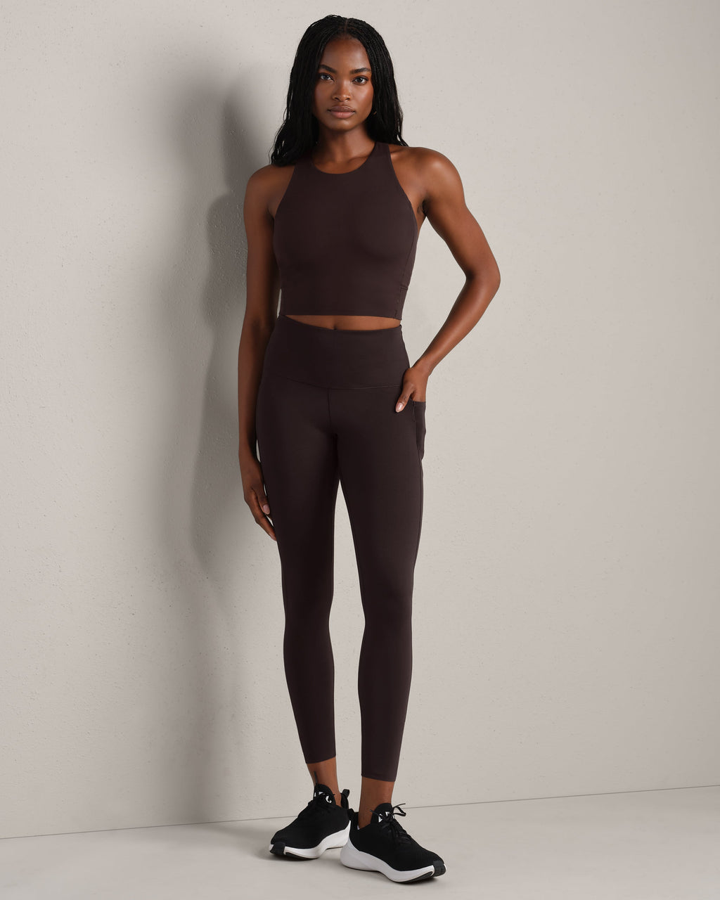 Rhone Revive Longline Bra in Dark Espresso