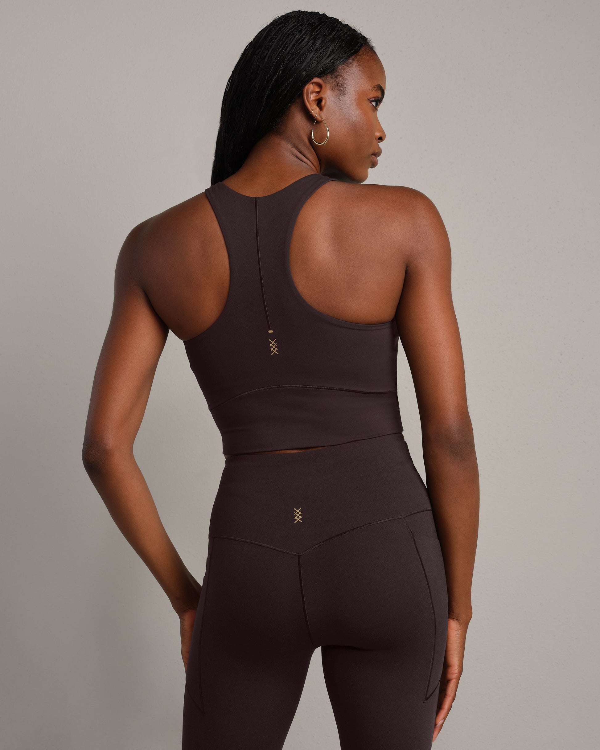 Rhone Revive Longline Bra in Dark Espresso