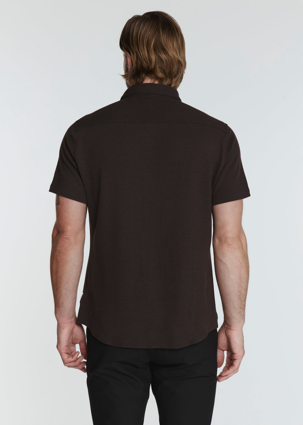 7 Diamonds Levine Short Sleeve Shirt in Walnut, back view