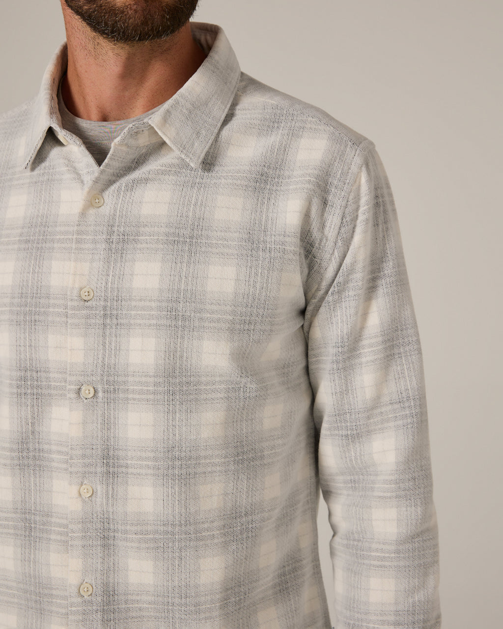 7 Diamonds Pearce Brushed Corduroy Shirt in Natural — back