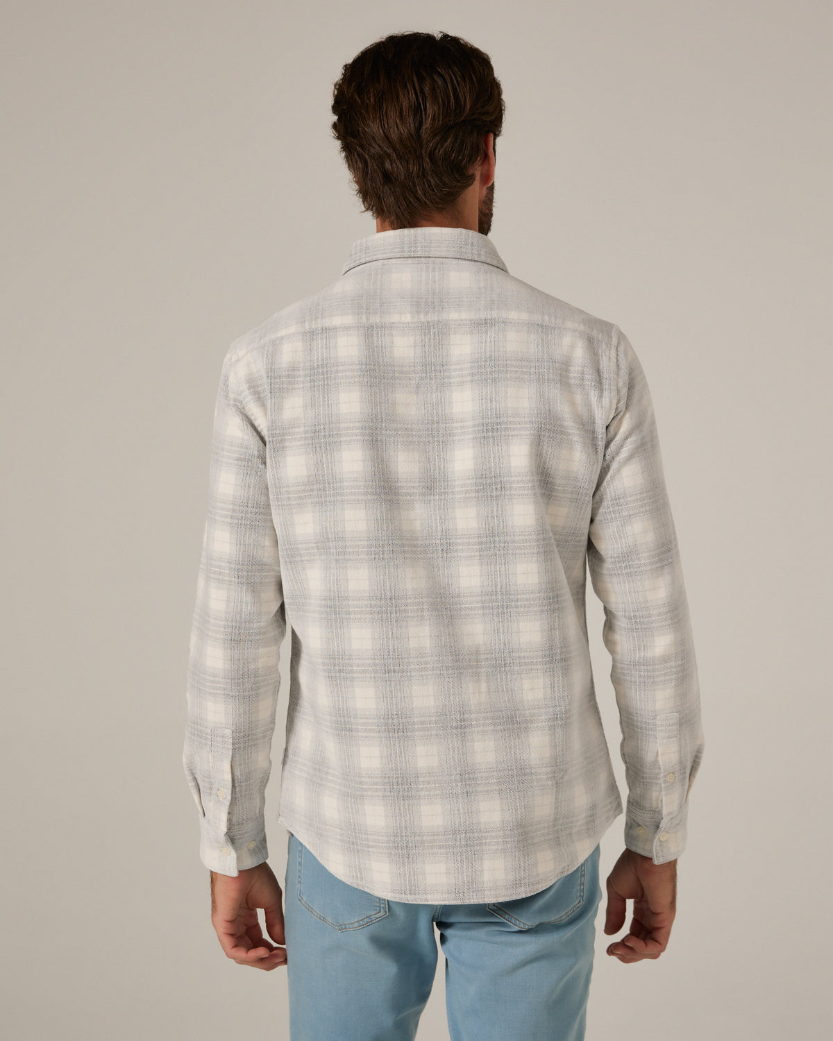 7 Diamonds Pearce Brushed Corduroy Shirt in Natural — fabric