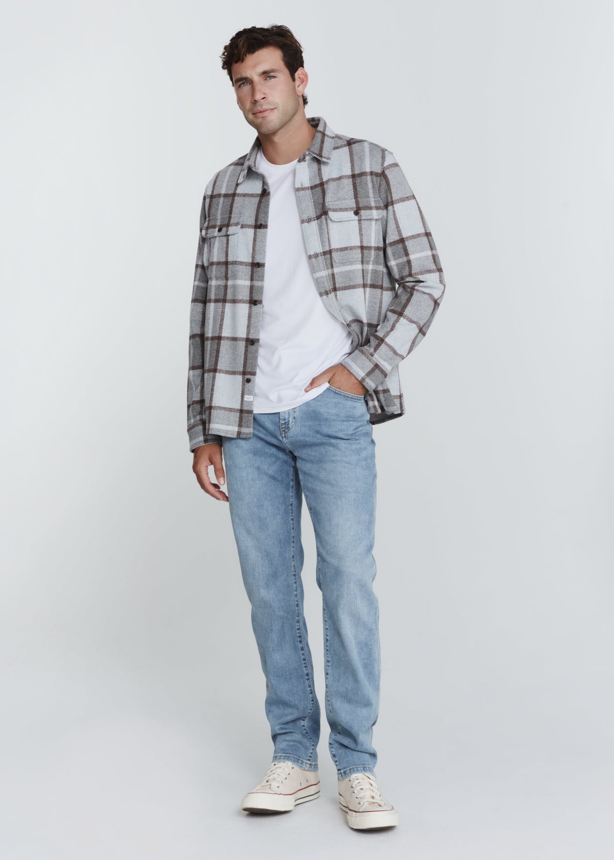 7 Diamonds Union Athletic Fit Denim in Breakwater — fabric