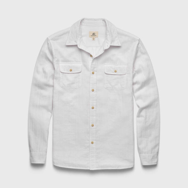 Surfside Supply Zhu Chambray Double Gauze 2-Pocket Shirt in White