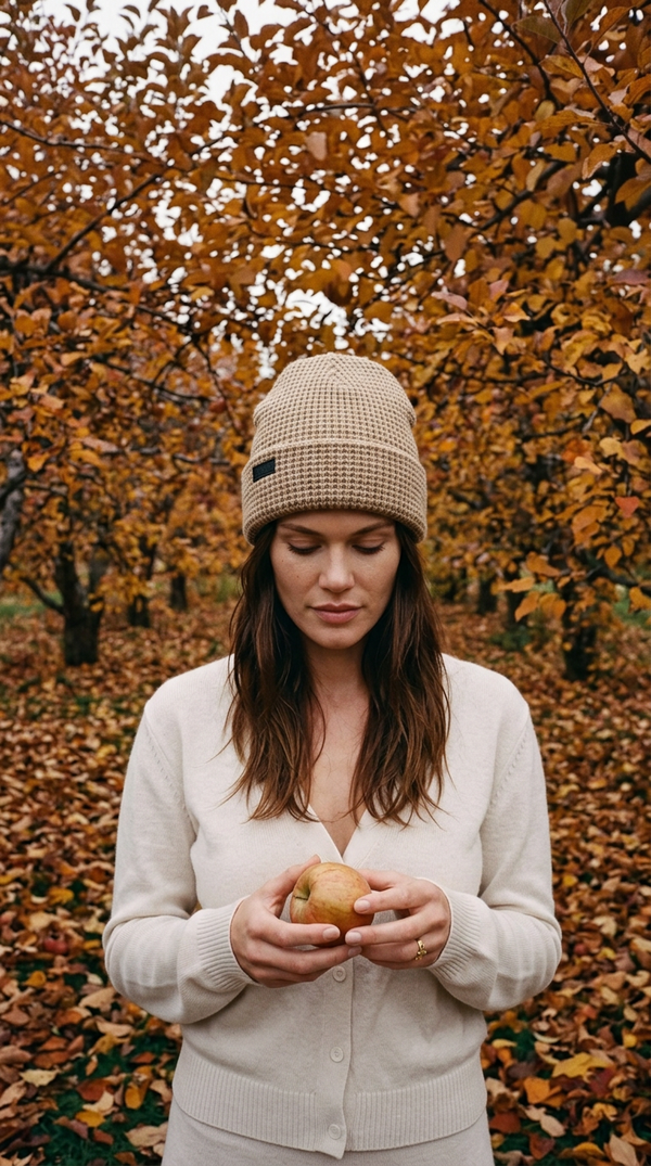 Waffle Knit Beanies - Tan — Door County