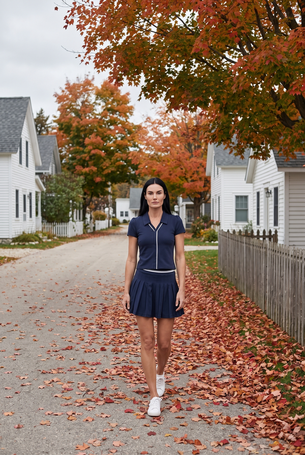 Fore-té Madison Performance Polo in Oxford, Door County village lane