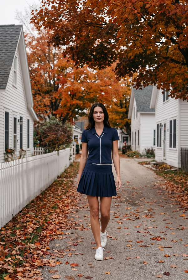 Fore-té Madison Performance Polo in Oxford, Door County village lane