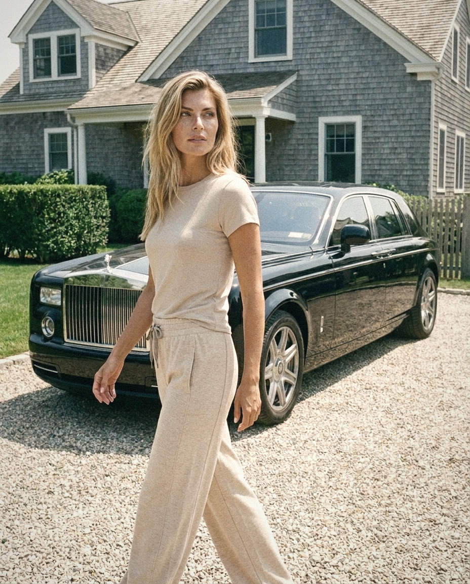 Cloud Terry Wide Leg Pant in Heather Natural — The Hamptons