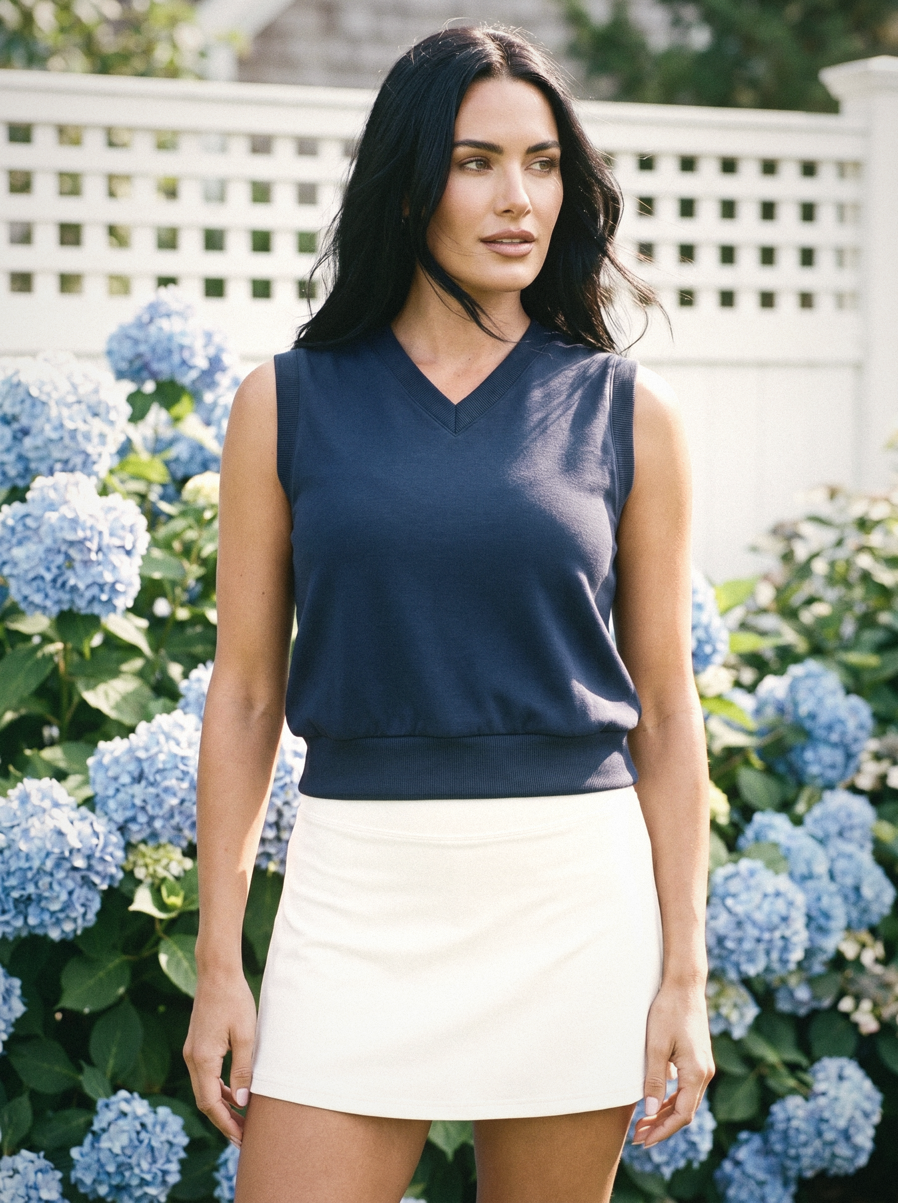SkyLoft Soft A-Line Skort - Snow White — The Hamptons