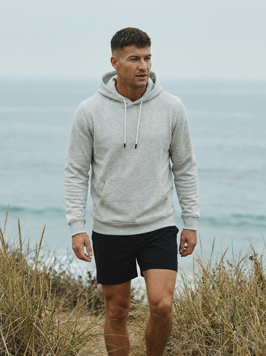 SOCAL_HERO — Marine French Terry Hoodie Silver Gray — James