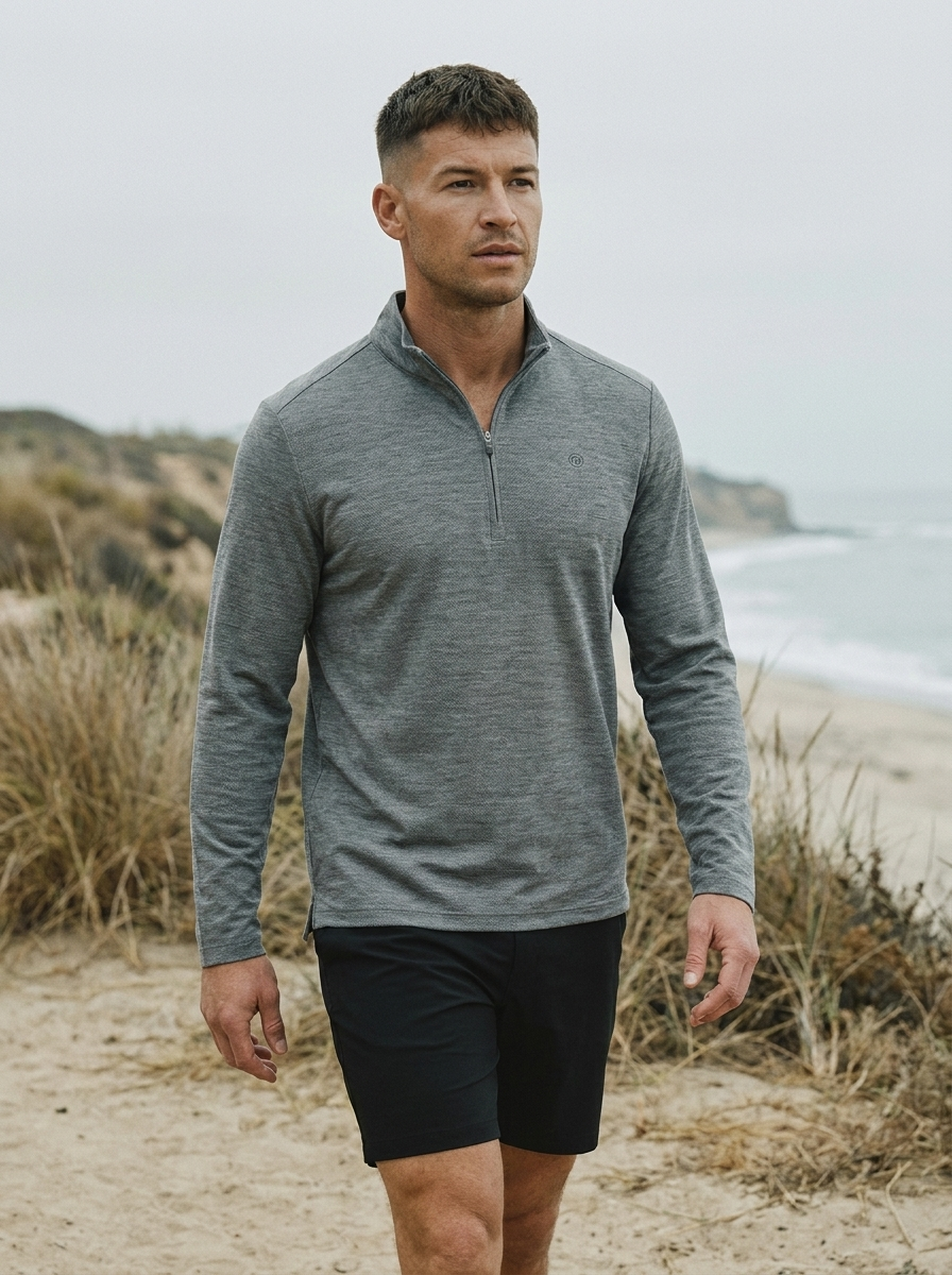 SOCAL_HERO — Heater Pro 1/4 Zip Heather Grey — James