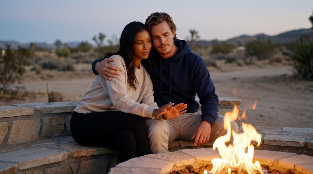 Firepit at dusk