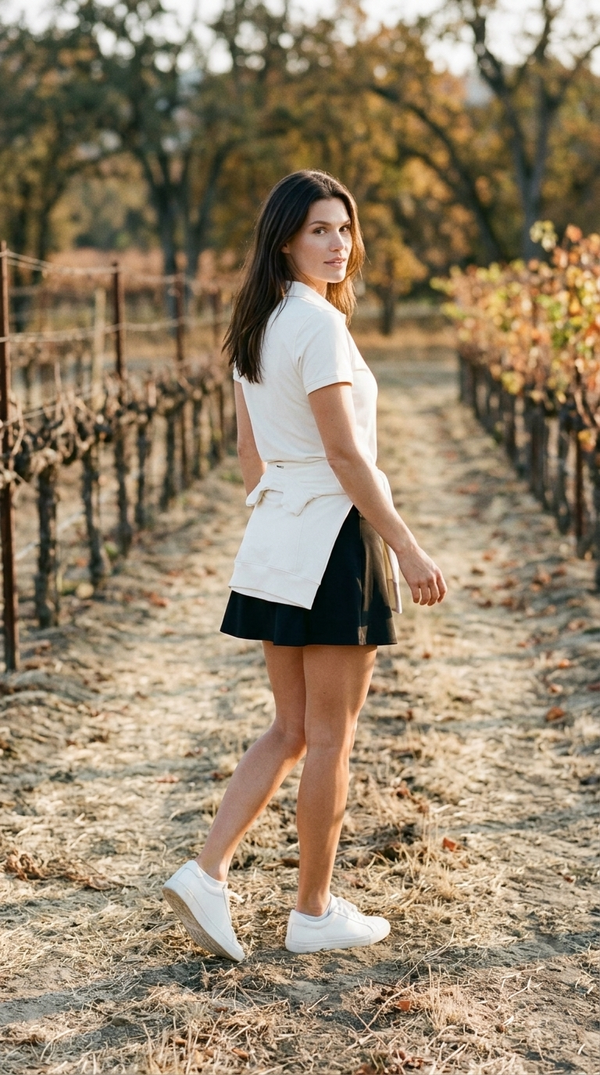 Course to Court Skort - 16" - Pocket - Black — Napa