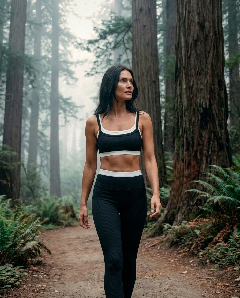 Ribbed Layered Legging - Black / White — Pacific Northwest