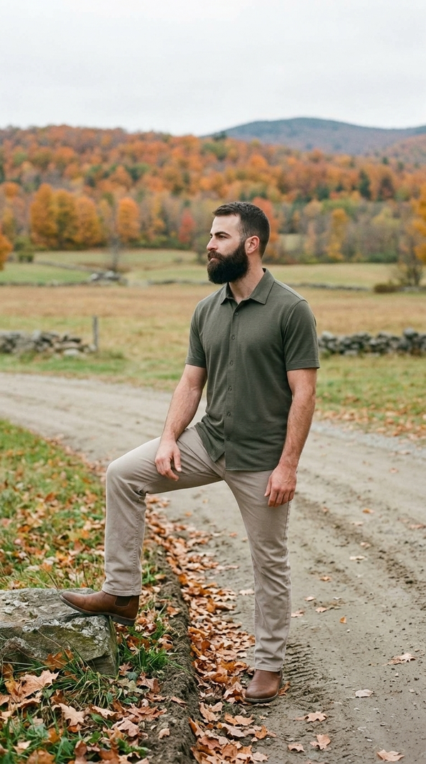 The Heater Button Up - Dark Olive — Stowe