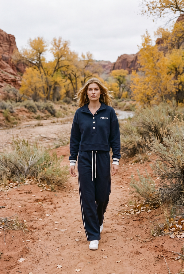 Fore-té Varsity Sweatpant and Sweatshirt in Oxford, Utah canyon trail